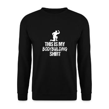 Das ist mein Bodybuilding-Shirt-Fitnessstudio-Design - Unisex Pullover - Schwarz - Vorne - Alina (178cm) & Michal (187cm)