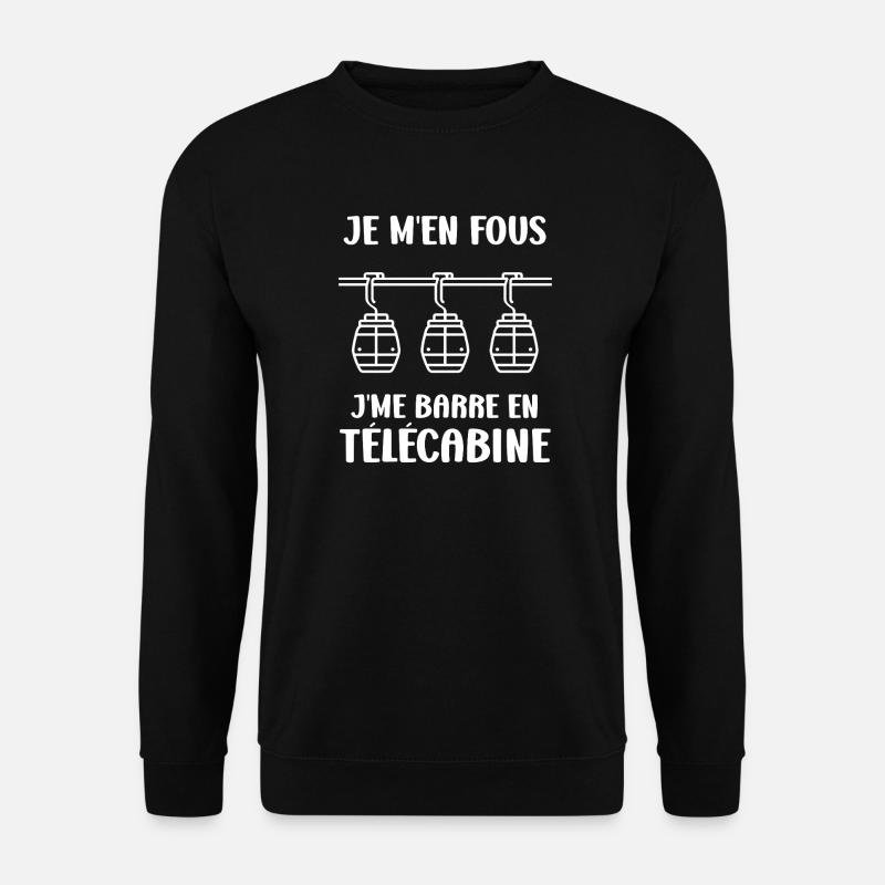 Focus on a three-cabin gondola lift - Unisex Sweatshirt - black