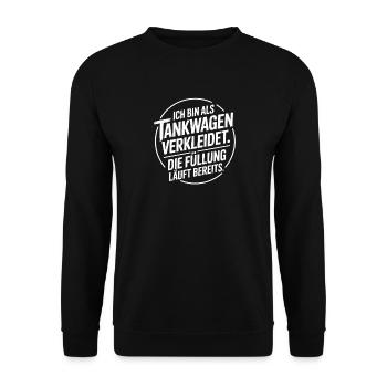 Carnival Disguised as a Tanker Truck Bachelor Party Costume Beer - Unisex Sweatshirt - black - Front - Alina (178cm) & Michal (187cm)
