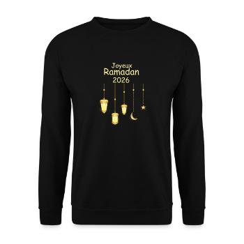 Joyeux Ramadan 2026 - Sweat-shirt Unisexe - noir - Devant - Alina (178cm) & Michal (187cm)