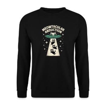 Enlèvement drôle d’extraterrestre chat - Sweat-shirt Unisexe - noir - Devant - Alina (178cm) & Michal (187cm)