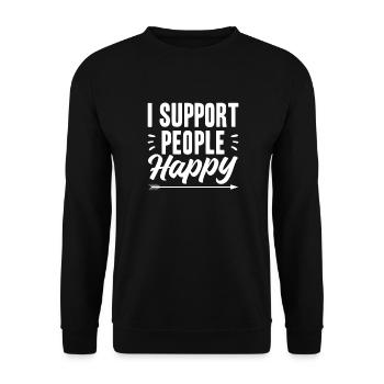 Social Worker Quote Support People Happy Social - Unisex Sweatshirt - black - Front - Alina (178cm) & Michal (187cm)