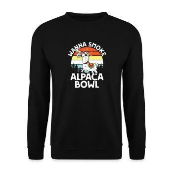Alpaga Bowl Sunset Forêt Rétro - Sweat-shirt Unisexe - noir - Devant - Alina (178cm) & Michal (187cm)