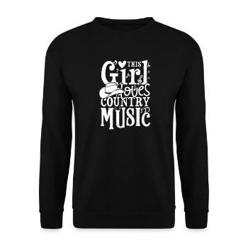 This girl loves country music - Unisex Sweatshirt - black - Front - Alina (178cm) & Michal (187cm)