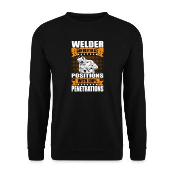 Welder Saying Gifts for Metalworkers - Unisex Sweatshirt - black - Front - Alina (178cm) & Michal (187cm)