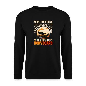 Surfing Surfboarder Bodyboarder - Unisex Sweatshirt - black - Front - Alina (178cm) & Michal (187cm)