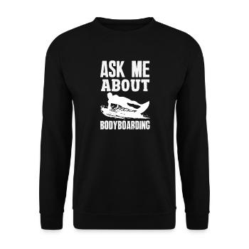 Surfing Surfboarder Bodyboarder - Unisex Sweatshirt - black - Front - Alina (178cm) & Michal (187cm)