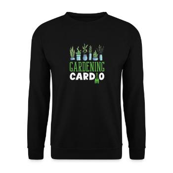 Gartenarbeit Kardio Pflanzenliebhaber Garten - Unisex Pullover - Schwarz - Vorne - Alina (178cm) & Michal (187cm)