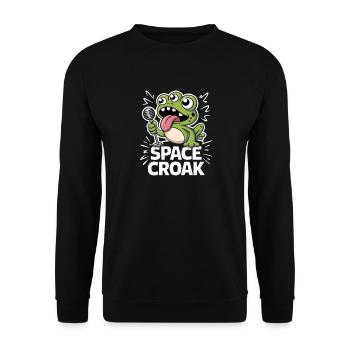  Space Croak Alien Frosch Sänger Lustiger Weltraum - Unisex Pullover - Schwarz - Vorne - Alina (178cm) & Michal (187cm)