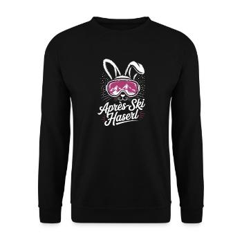 Après-ski bunny hut fun Skier ski bunny - Unisex Sweatshirt - black - Front - Alina (178cm) & Michal (187cm)