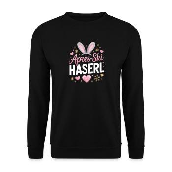 Après-ski bunny hut fun Skier ski bunny - Unisex Sweatshirt - black - Front - Alina (178cm) & Michal (187cm)