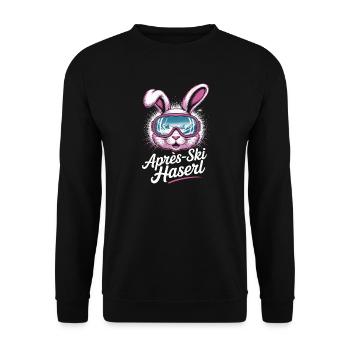 Après-ski bunny hut fun Skier ski bunny - Unisex Sweatshirt - black - Front - Alina (178cm) & Michal (187cm)
