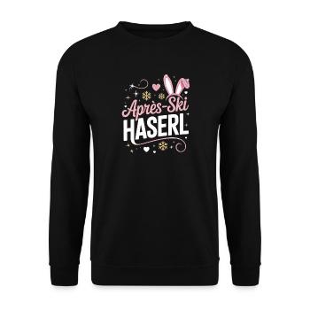 Après-ski bunny hut fun Skier ski bunny - Unisex Sweatshirt - black - Front - Alina (178cm) & Michal (187cm)