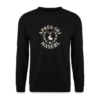 Après-ski bunny hut fun Skier ski bunny - Unisex Sweatshirt - black - Front - Alina (178cm) & Michal (187cm)