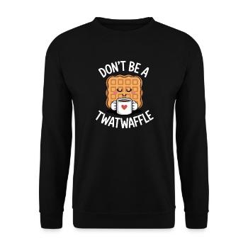 Sei kein Trottel - Unisex Pullover - Schwarz - Vorne - Alina (178cm) & Michal (187cm)