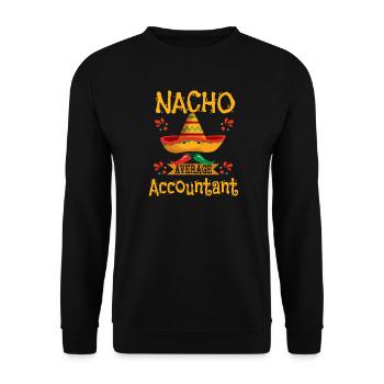 Nacho Durchschnittlicher Buchhalter - Unisex Pullover - Schwarz - Vorne - Alina (178cm) & Michal (187cm)