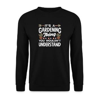 Es Ist Eine Sache Der Gartenarbeit - Unisex Pullover - Schwarz - Vorne - Alina (178cm) & Michal (187cm)