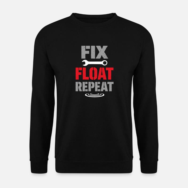 Bootswartung, Reparatur, Humor, - Unisex Pullover - Schwarz