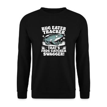 Frog Catcher Bug Eater Tracker Frog - Unisex Sweatshirt - black - Front - Alina (178cm) & Michal (187cm)