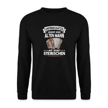 Accordéon Styrien Accordéon Vieux Homme - Sweat-shirt Unisexe - noir - Devant - Alina (178cm) & Michal (187cm)