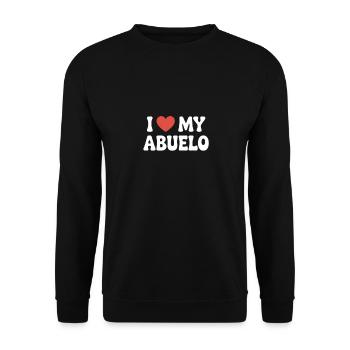 Ich liebe meinen Großvater - Unisex Pullover - Schwarz - Vorne - Alina (178cm) & Michal (187cm)