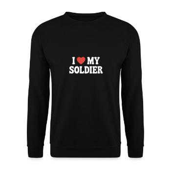 J’aime mon Soldat - Sweat-shirt Unisexe - noir - Devant - Alina (178cm) & Michal (187cm)
