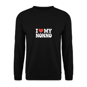 J’aime mon nonno - Sweat-shirt Unisexe - noir - Devant - Alina (178cm) & Michal (187cm)