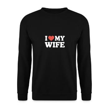 I love my wife - Unisex Sweatshirt - black - Front - Alina (178cm) & Michal (187cm)