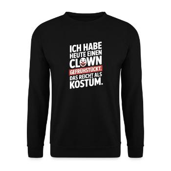 Remplacement du costume de clown du Petit-déjeuner de Clown Carnival - Sweat-shirt Unisexe - noir - Devant - Alina (178cm) & Michal (187cm)