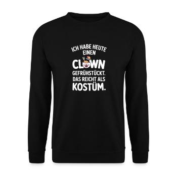 Remplacement du costume de clown du Petit-déjeuner de Clown Carnival - Sweat-shirt Unisexe - noir - Devant - Alina (178cm) & Michal (187cm)