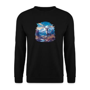 Reindeer Reindeer - Unisex Sweatshirt - black - Front - Alina (178cm) & Michal (187cm)
