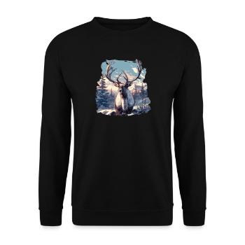 Reindeer Reindeer - Unisex Sweatshirt - black - Front - Alina (178cm) & Michal (187cm)