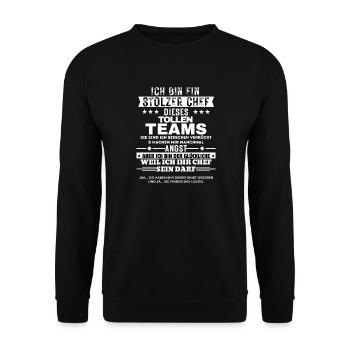 Fier patron de cette grande équipe - Sweat-shirt Unisexe - noir - Devant - Alina (178cm) & Michal (187cm)