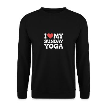 I love my Sunday Yoga - Unisex Pullover - Schwarz - Vorne - Alina (178cm) & Michal (187cm)