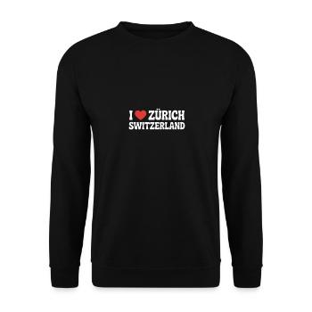 I love Zürich Switzerland - Unisex Pullover - Schwarz - Vorne - Alina (178cm) & Michal (187cm)