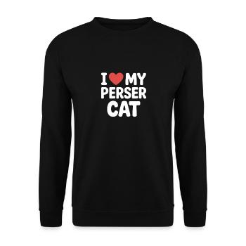 I love my Perser Cat - Unisex Pullover - Schwarz - Vorne - Alina (178cm) & Michal (187cm)