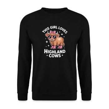 Hochlandrind Sprüche Lustige Hochlandrind Geschenk - Unisex Pullover - Schwarz - Vorne - Alina (178cm) & Michal (187cm)
