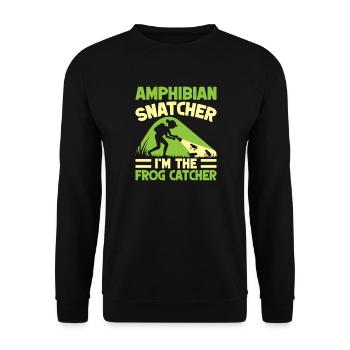 Frog Catcher Amphibian Snatcher Frog - Unisex Pullover - Schwarz - Vorne - Alina (178cm) & Michal (187cm)