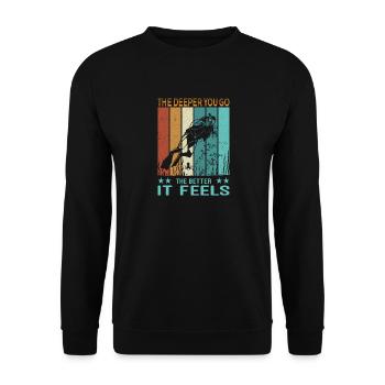 DIVE Taucher Outfit - Scuba Diving Retro Look - Unisex Pullover - Schwarz - Vorne - Alina (178cm) & Michal (187cm)