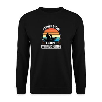 Father & Son Fishing Partners for Life Outfit - Unisex Sweatshirt - black - Front - Alina (178cm) & Michal (187cm)
