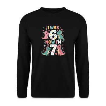 De six à sept dinosaures - Sweat-shirt Unisexe - noir - Devant - Alina (178cm) & Michal (187cm)