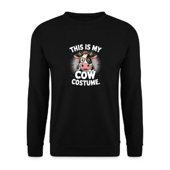  This Is My Cow Costume Lustige Kuh Verkleidung - Unisex Pullover - Schwarz - Vorne - Alina (178cm) & Michal (187cm)