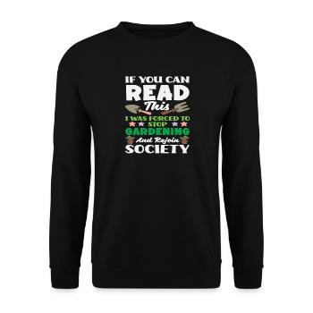 Obligés d’arrêter les amateurs de plantes de la Gardening Society - Sweat-shirt Unisexe - noir - Devant - Alina (178cm) & Michal (187cm)
