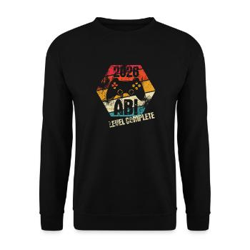 Abi 2026 - Abitur Passed - Level Complete - Unisex Sweatshirt - black - Front - Alina (178cm) & Michal (187cm)