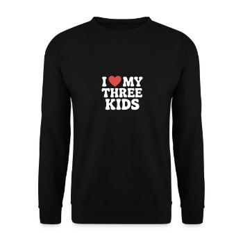 I love my three kids - Unisex Sweatshirt - black - Front - Alina (178cm) & Michal (187cm)