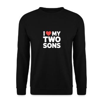 Ich liebe meine zwei Söhne - Unisex Pullover - Schwarz - Vorne - Alina (178cm) & Michal (187cm)
