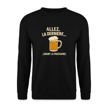 Allez La Dernière Bière Apéro Humour - Sweat-shirt Unisexe - noir - Devant - Alina (178cm) & Michal (187cm)