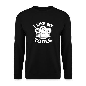 Joueur de bingo J’aime mes outils Bingo - Sweat-shirt Unisexe - noir - Devant - Alina (178cm) & Michal (187cm)