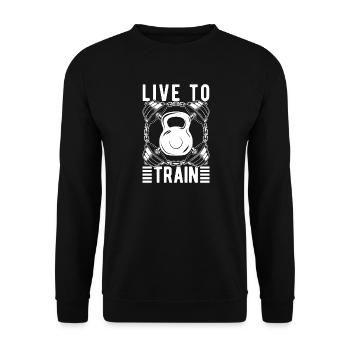 Powerlifting Bodybuilder Live To Train Gym - Unisex Sweatshirt - black - Front - Alina (178cm) & Michal (187cm)