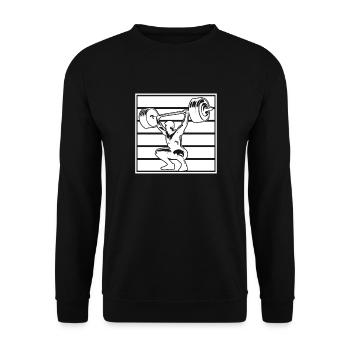 Powerlifting Bodybuilder Weightlifter Gym - Unisex Sweatshirt - black - Front - Alina (178cm) & Michal (187cm)